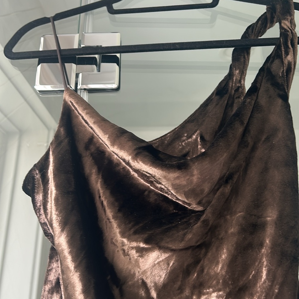 STAUD Beaton Dress, Brown Velvet - Picture 6 of 6